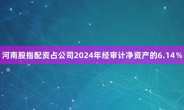 河南股指配资占公司2024年经审计净资产的6.14％